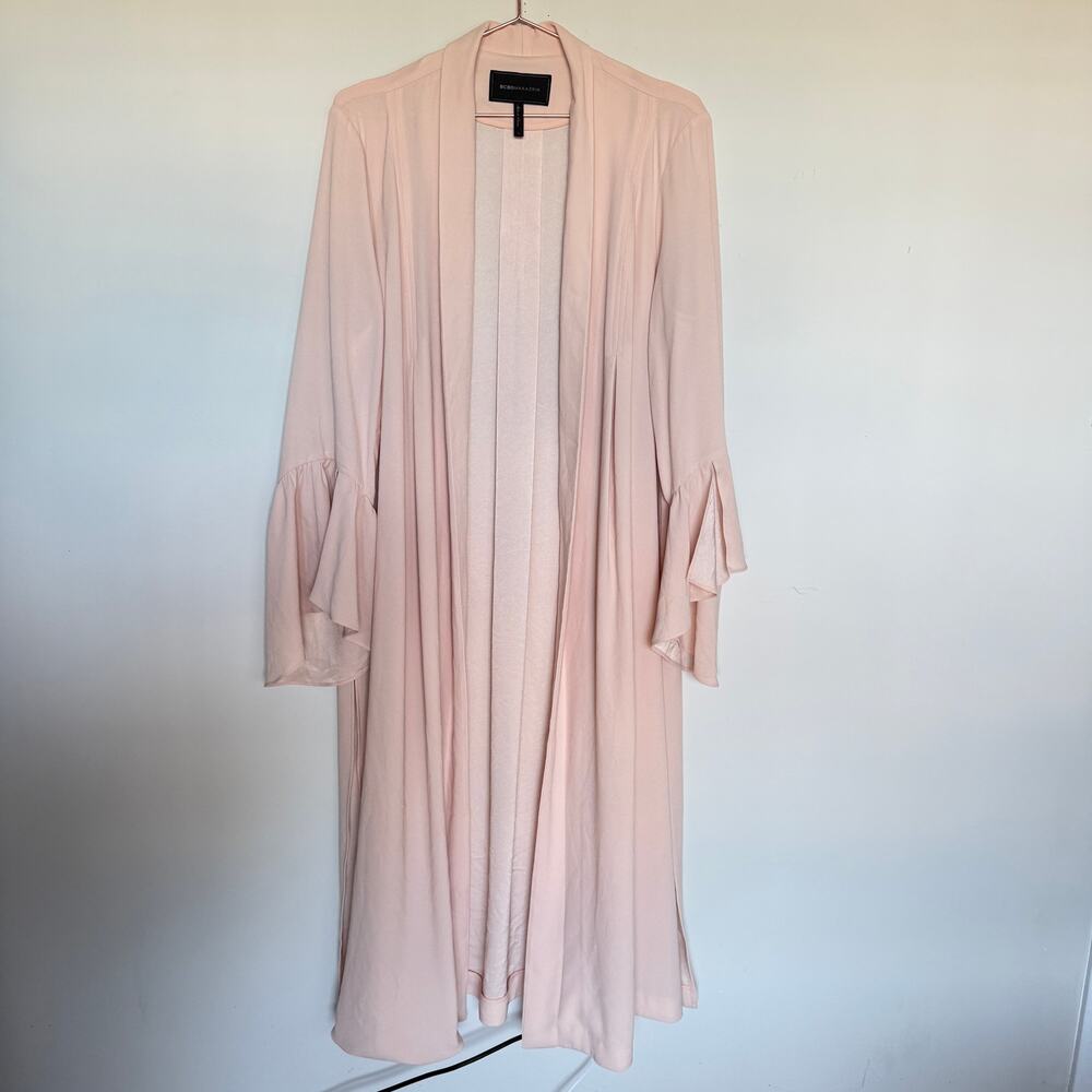 BCBG MAXAZRIA Womens Fairy Robe Jacket Large Pink Cottagecore Feminine $298 - Picture 2 of 10
